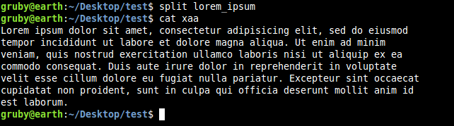 Polecenie split
