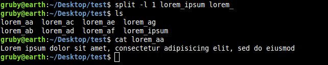 Polecenie split