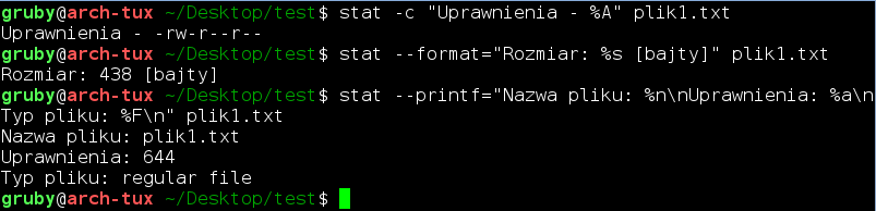Polecenie stat