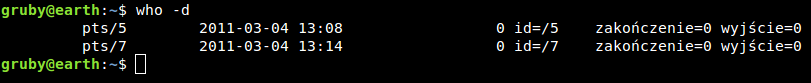 Polecenie who